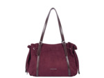 Lancaster Velvet Emma Grand Sac Porté Epaule 518-097 Aspect Suédine Bordeaux