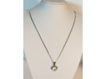 Pendentif cœur creux avec pierre argenté