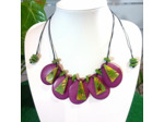 Collier Lisa violet-vert en ivoire végétal