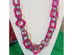 Collier Tina rose-gris en ivoire végétal