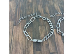 Bracelet de couple en acier inox lune/soleil