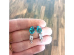 Boucles d’oreilles en verre Crystal Glass Bleu-blanc-argenté