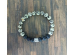 Bracelet homme Jaspe dalmatien/pierre de lave argenté