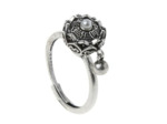 Bague roue de prière rotatif argenté 2