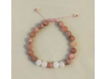 Bracelet ajustable pierre de lune / cristal de roche craquelé