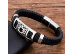 Bracelet en cuir véritable noir 2