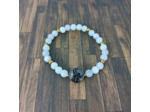 Bracelet agate bleu/hématite arbre de vie