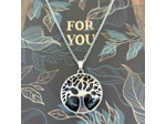 Chaîne/pendentif/arbre de vie onyx noir
