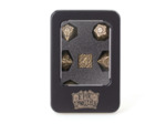 Lot 7 dés métal 16mm (boite métal) - Interlace Gold