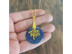 Pendentif Lapis lazuli arbre de vie doré