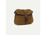 Bleu de Chauffe Sac Musette XS Cuir Velours Tabac