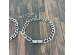 Bracelet de couple en acier inox lune/soleil