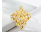 Bague en acier inoxydable géométrique doré