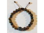 Perles en bois zébré, hématite, Œil de tigre mat, lion, ajustable