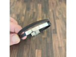 Bracelet cuir homme 2 lanières et acier inoxydable