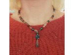 Collier agate orange/hématite arbre de vie