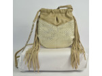 Mila Louise Nora W Sac Bourse Cuir Tressé Crème