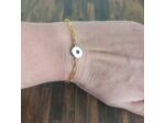 Bracelet chaîne acier inox doré connecteur nacre 2