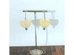 Boucles d'oreilles Lina blanches et bleu en ivoire végétal