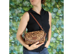 Mila Louise Mama LP1 Sac Trotteur Toile léopard Cognac