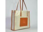 Berthille Sac Shopping Toile Beige / Cognac