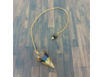Pendule orgonite Agate noire/corail jaune/or