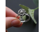 Bague roue de prière rotatif argenté 2