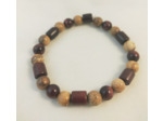 Bracelet bois acajou et jaspe paysage