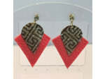 B.O. Similicuir doré/rouge triangle