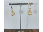 Boucles d'oreilles émaillées blanc/doré