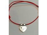 Bracelet élastique argenté/rouge/LOVE