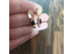 Boucles d’oreilles en verre Crystal Glass banc-noir-orange-doré