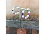 Anneaux Heishi rose/violet/blanc/argenté