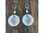 Boucles d'oreilles nacre et lézard acier inoxydable