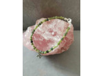 Bracelet perles facetées Jade verte néphrite et croix