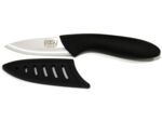 Easy Make KD3123 Couteau CERA 7.5CM Manche Soft avec Etui, Céramique + Polypropylène, Noir-Blanc, 16,6 x 2,5 x 1,7 cm