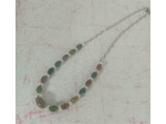 Collier agate indienne et sa perle sacrée du Tibet