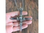 Collier homme croix tête de mort
