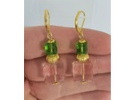 B.O. en perles de verre rose/vert/doré