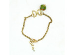 Bracelet fer à cheval perle Murano olive  Salvia
