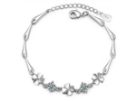Bracelet en argent 3 trèfles 2 zircon