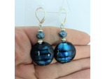 B.O. en verre de Murano bleu/argenté