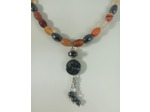 Collier agate orange/hématite arbre de vie
