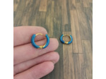 Créoles émaillée 16mm Bleu ou vert-doré