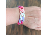 Bracelet gros maillons tons rose argenté 22mm
