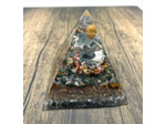 Pyramide orgonite bouddha n°11    8x8cm