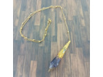 Pendentif orgonite pendule améthyste/corail jaune