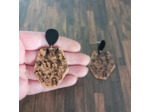Boucles d'oreilles tendance art Noir-taupe