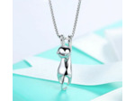 Pendentif en argent chat suspendu