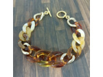 Bracelet gros maillons tons marron/doré 19 et 22mm